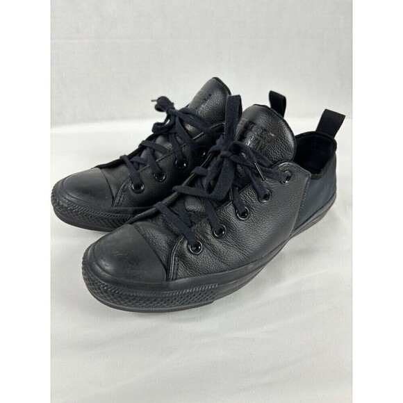 Converse Low Top Sneakers Black 8 Neoprene Gothic Goth Gothcore Black on Black - Picture 1 of 9